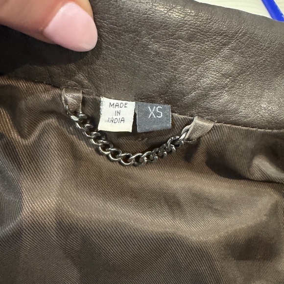 Bod And Christensen brown leather trench coat size XS - Picture 4 of 7